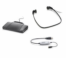 Philips LFH5220 3-Pedal International-Style Foot Control for Digital Systems with Stereo Under-the-Chin Style Headphones for All Philips Desktops