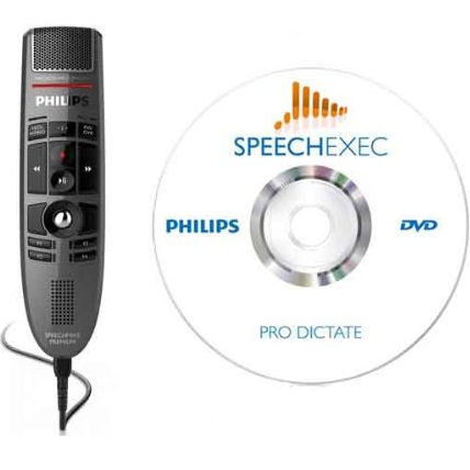 Philips LFH3500-SpeechExec SpeechMike Premium with USB Precision Microphone and SpeechExec Dictation Workflow Software - Push Button Operation