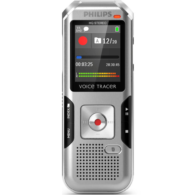 Philips DVT4000 4GB Expandable Digital Voice Recorder with AutoAdjust and Large LCD Color Display