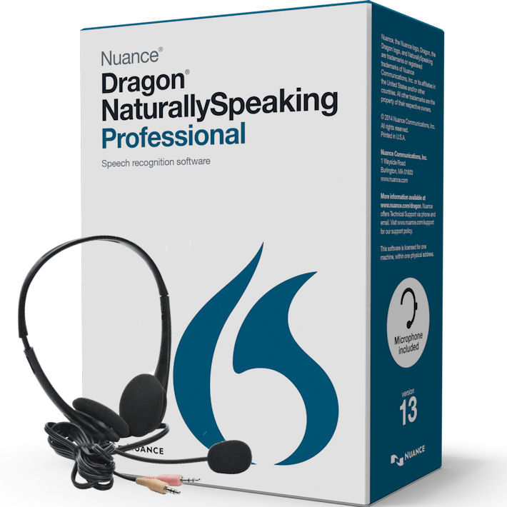 Nuance A209A-F00-13.0 Dragon Naturally Speaking Professional Academic Version 13 Speech Recognition Software with Headset