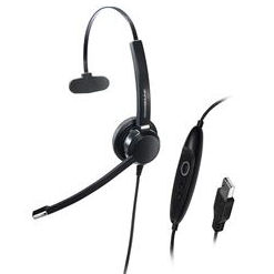 Addasound CRYSTAL-SR2821 Over-the-Head Noise Cancelling Monaural Headset for Speech Recognition