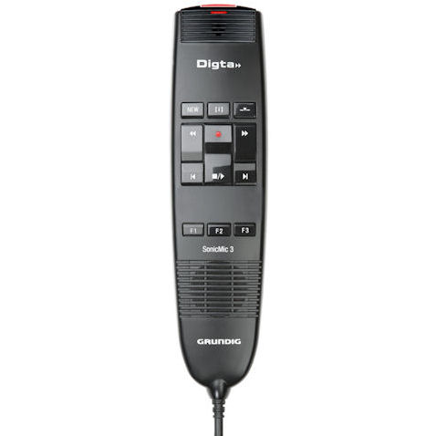 Grundig PDD8300 Digta SonicMic 3 Classic USB Dictation Microphone with Ergonomic Design, Iindividually Configurable Function Buttons and DigtaSoft Pro Software