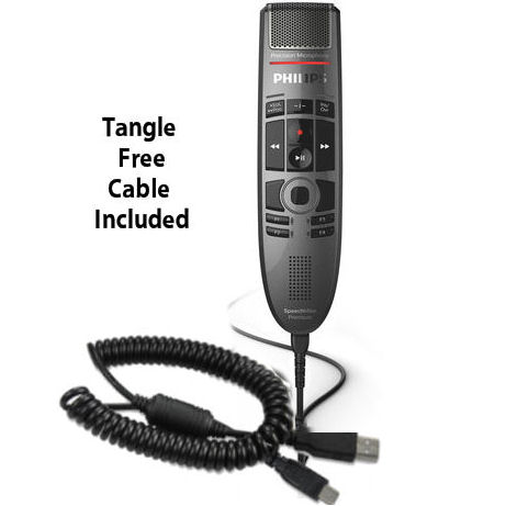 Philips SMP3700-CC SpeechMike Premium Touch Precision USB Microphone with USB Coiled Cord - Push Button Operation