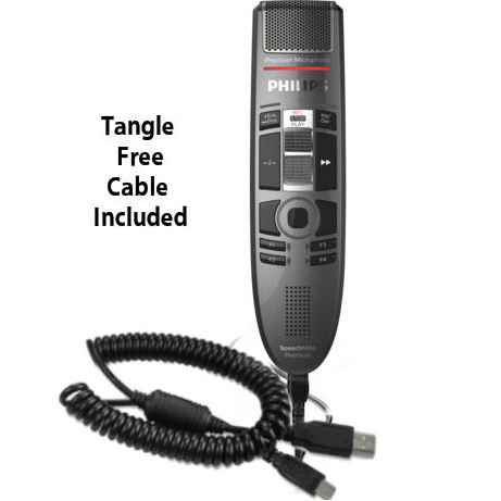 Philips SMP3810-CC SpeechMike Premium Touch Precision USB Microphone with Integrated Barcode Scanner and USB Coiled Cord - Slide Switch Operation