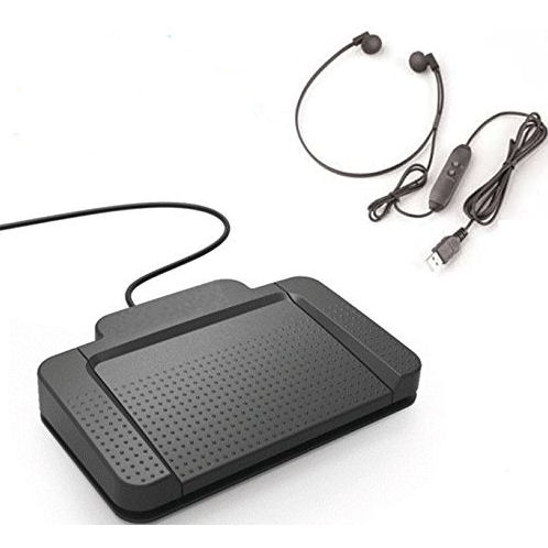 Professional 369777 Transcription Kit Includes Headset and Foot control for Philips SpeechExec Software and  SpeechLive
