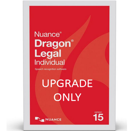 Nuance A588A-RD1-15.0 Dragon Legal Individual Version 15 Upgrade from Professional 13 or DPI 14 - Upgrade Only - Electronic Download