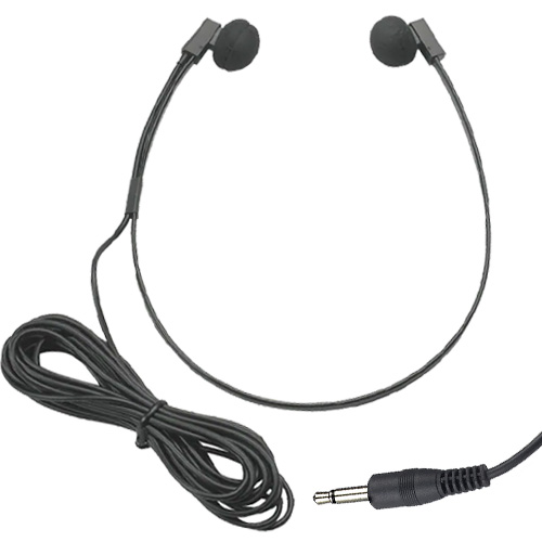VEC SP-ST Twin Speaker Mono Headset with 3.5mm Straight Plug and 5ft. Cord
