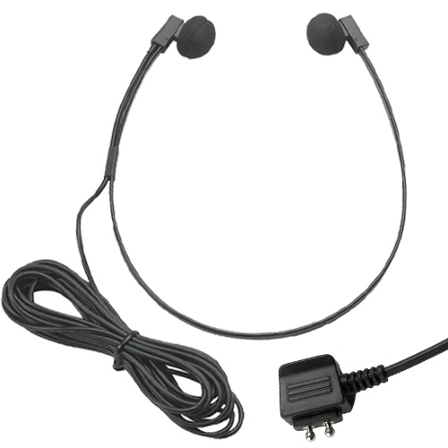 VEC SP-DP Spectra Twin Speaker Mono Headset with 5ft. Cord and Two Prong Plug Compatible with Dictaphone Models