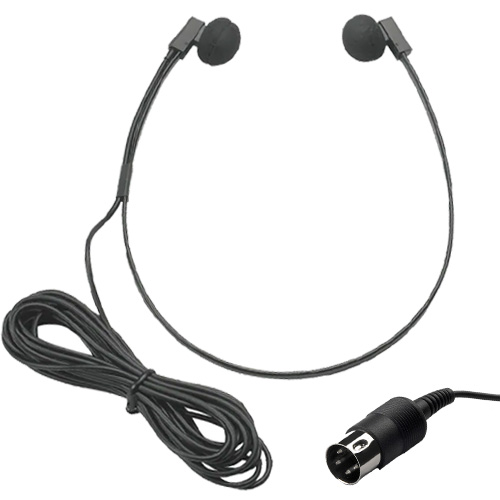 VEC SP-N Twin Speaker Mono Headset with 5ft. Cord and Round DIN Plug Compatible with Philips/Norelco Models