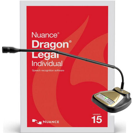 Nuance 375808 Dragon Legal Individual Version 15 Speech Recognition Software with Speechware 9-in-1 TableMike USB Microphone