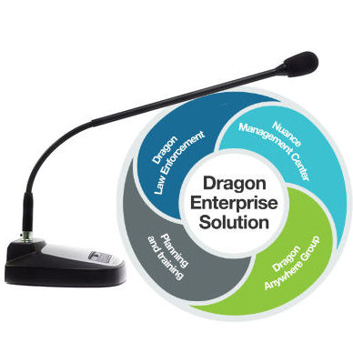Nuance 375809 Dragon Law Enforcement State and Local Government OLP Level AA with Speechware 3-in-1 TableMike USB Microphone