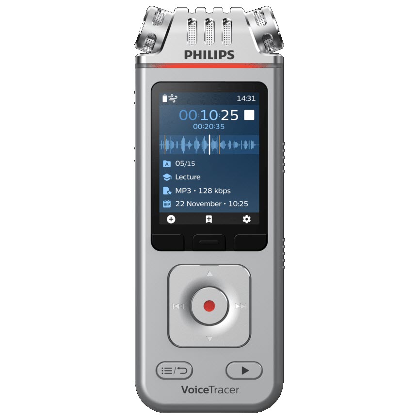 Philips DVT4110/00 VoiceTracer 8 GB Digital Audio Recorder with 3 high-fidelity microphones
