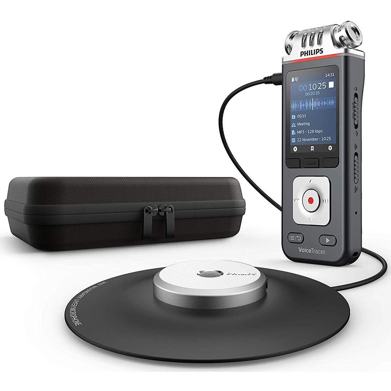 Philips DVT8110/00 VoiceTracer 8 GB Digital Meeting Recorder with 3 high-fidelity microphones and 360° Meeting Microphone
