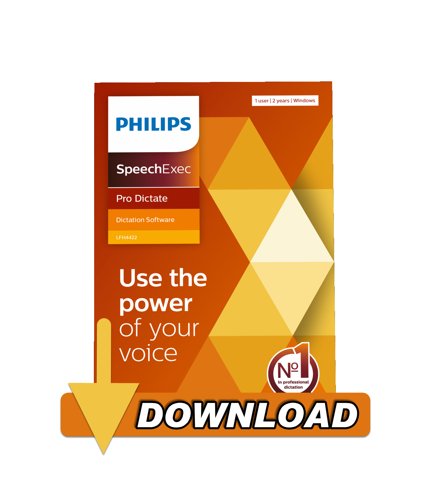 Philips LFH4412/10 SpeechExec Pro Dictate Software Workflow 2 Year Extension for Existing Subscription version 11.5 Electronic Download