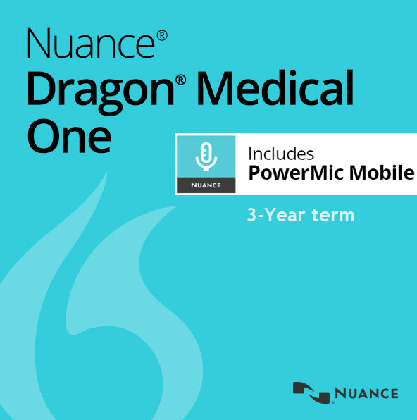 Nuance 133819 Dragon Medical One and PowerMic Mobile for Ambulatory, Hosted Service, 3 Year Term - Monthly fee