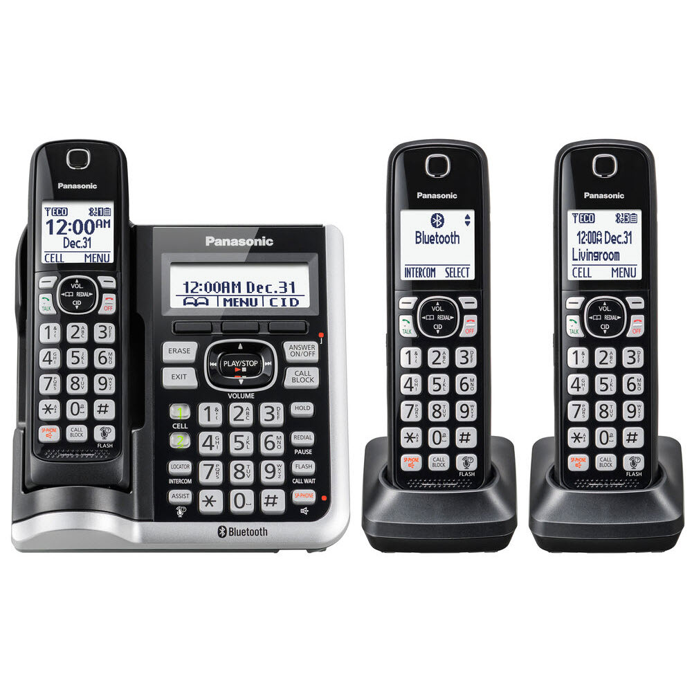 Panasonic KX-TGF573S Link2Cell Bluetooth® Cordless Phone with Answering Machine - 3 Handsets - KX-TGF573S