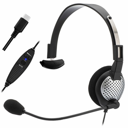 Andrea Communications C1-1022300-2 (NC-181VM USB-C) USB-C High Quality Digital Monaural Headset