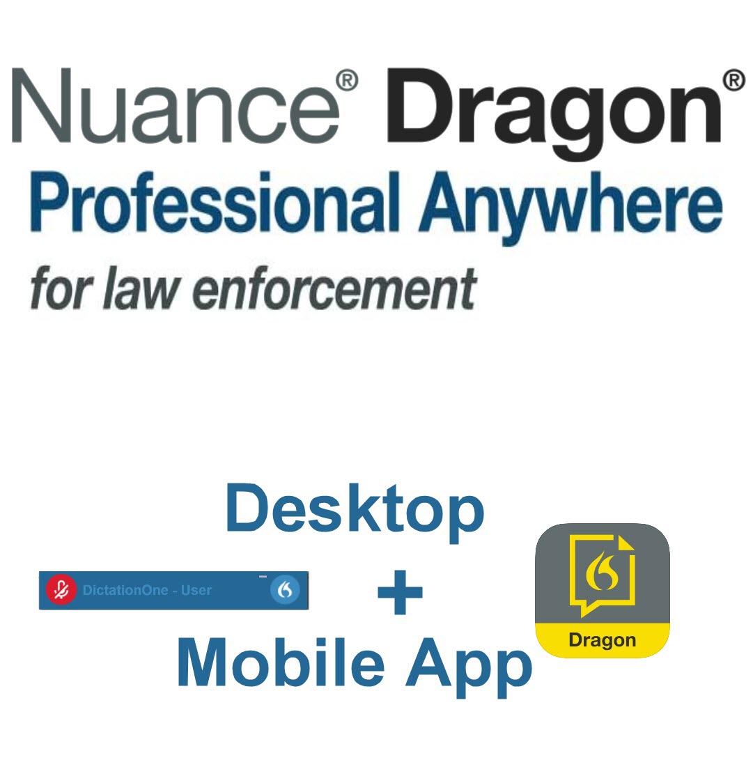 Nuance Dragon Professional Anywhere for Law Enforcement, Cloud Hosted Service 1 Year Subscription