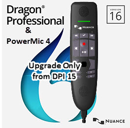Nuance DP89A-R97-16.0 Dragon Professional 16 Upgrade from Professional 15 or DPI15 With PowerMic 4