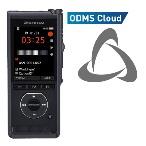 OM System DS-9100 Professional Dictation Recorder with 12 Month Subscription License to ODMS Cloud