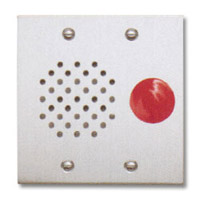 Aiphone IE-SSR Audio Only Door Station, Stainless Steel, Red Mushroom Call Button, Flush Mount